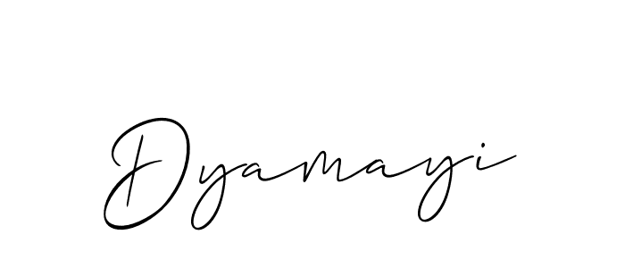 The best way (Allison_Script) to make a short signature is to pick only two or three words in your name. The name Dyamayi include a total of six letters. For converting this name. Dyamayi signature style 2 images and pictures png