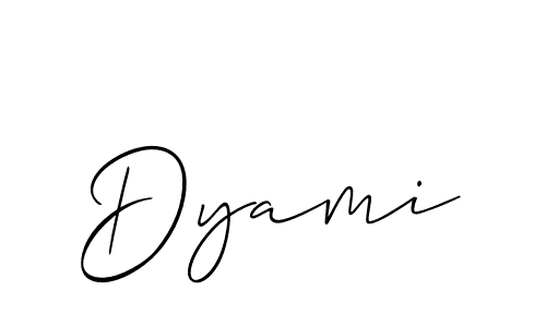 Also we have Dyami name is the best signature style. Create professional handwritten signature collection using Allison_Script autograph style. Dyami signature style 2 images and pictures png