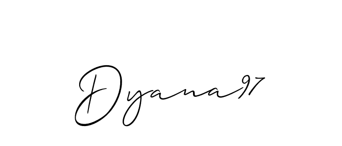 Also You can easily find your signature by using the search form. We will create Dyana97 name handwritten signature images for you free of cost using Allison_Script sign style. Dyana97 signature style 2 images and pictures png