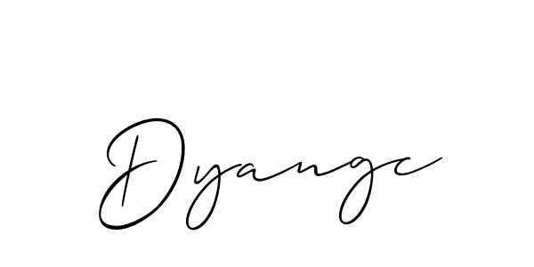 Create a beautiful signature design for name Dyangc. With this signature (Allison_Script) fonts, you can make a handwritten signature for free. Dyangc signature style 2 images and pictures png