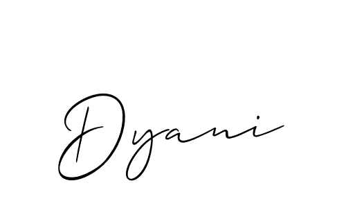 Design your own signature with our free online signature maker. With this signature software, you can create a handwritten (Allison_Script) signature for name Dyani. Dyani signature style 2 images and pictures png