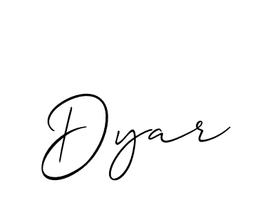 How to make Dyar name signature. Use Allison_Script style for creating short signs online. This is the latest handwritten sign. Dyar signature style 2 images and pictures png