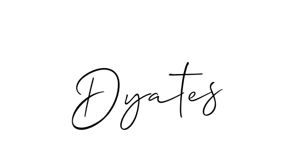 The best way (Allison_Script) to make a short signature is to pick only two or three words in your name. The name Dyates include a total of six letters. For converting this name. Dyates signature style 2 images and pictures png