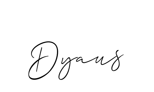 Make a beautiful signature design for name Dyaus. With this signature (Allison_Script) style, you can create a handwritten signature for free. Dyaus signature style 2 images and pictures png