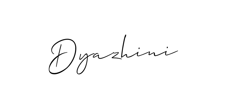 Create a beautiful signature design for name Dyazhini. With this signature (Allison_Script) fonts, you can make a handwritten signature for free. Dyazhini signature style 2 images and pictures png