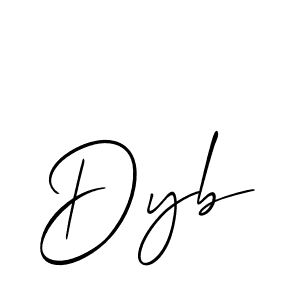 Use a signature maker to create a handwritten signature online. With this signature software, you can design (Allison_Script) your own signature for name Dyb. Dyb signature style 2 images and pictures png