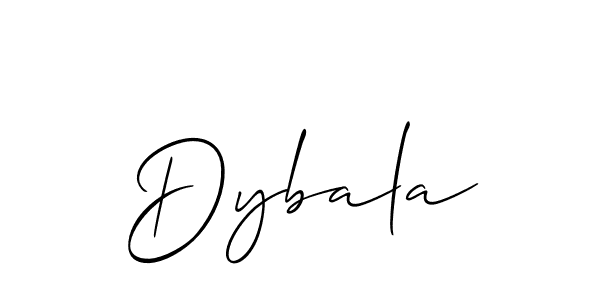 Dybala stylish signature style. Best Handwritten Sign (Allison_Script) for my name. Handwritten Signature Collection Ideas for my name Dybala. Dybala signature style 2 images and pictures png