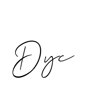 Make a short Dyc signature style. Manage your documents anywhere anytime using Allison_Script. Create and add eSignatures, submit forms, share and send files easily. Dyc signature style 2 images and pictures png