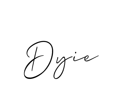 Design your own signature with our free online signature maker. With this signature software, you can create a handwritten (Allison_Script) signature for name Dyie. Dyie signature style 2 images and pictures png