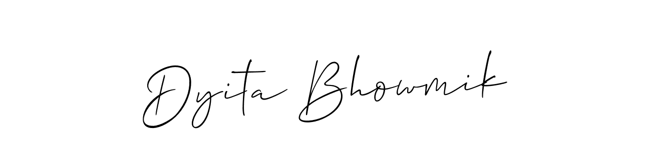 Make a beautiful signature design for name Dyita Bhowmik. With this signature (Allison_Script) style, you can create a handwritten signature for free. Dyita Bhowmik signature style 2 images and pictures png