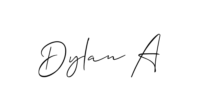 Also You can easily find your signature by using the search form. We will create Dylan A name handwritten signature images for you free of cost using Allison_Script sign style. Dylan A signature style 2 images and pictures png