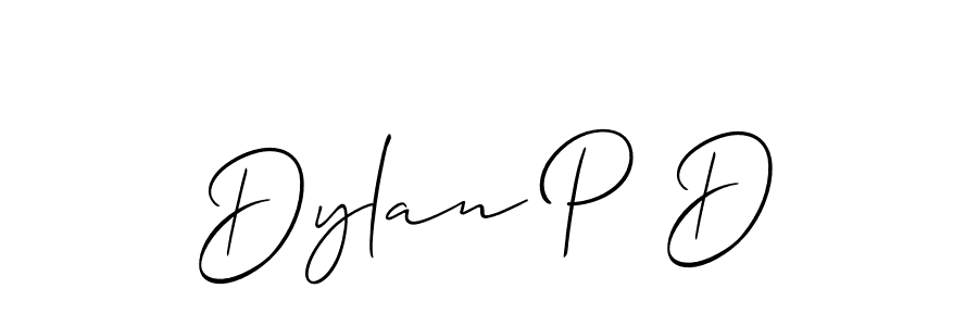 Make a beautiful signature design for name Dylan P D. With this signature (Allison_Script) style, you can create a handwritten signature for free. Dylan P D signature style 2 images and pictures png