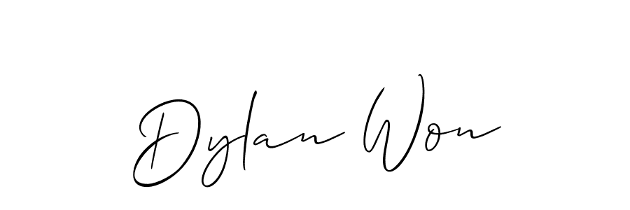 Make a beautiful signature design for name Dylan Won. With this signature (Allison_Script) style, you can create a handwritten signature for free. Dylan Won signature style 2 images and pictures png