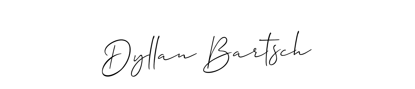 Make a beautiful signature design for name Dyllan Bartsch. With this signature (Allison_Script) style, you can create a handwritten signature for free. Dyllan Bartsch signature style 2 images and pictures png