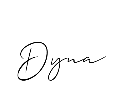 Use a signature maker to create a handwritten signature online. With this signature software, you can design (Allison_Script) your own signature for name Dyna. Dyna signature style 2 images and pictures png