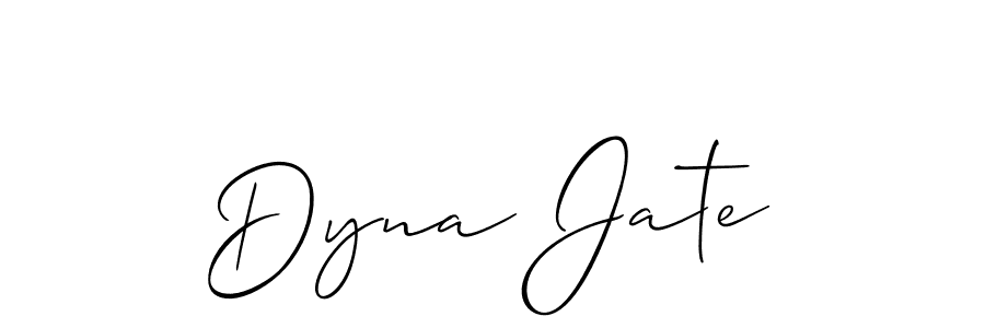 Make a beautiful signature design for name Dyna Jate. With this signature (Allison_Script) style, you can create a handwritten signature for free. Dyna Jate signature style 2 images and pictures png