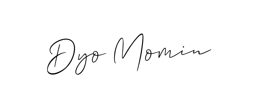 The best way (Allison_Script) to make a short signature is to pick only two or three words in your name. The name Dyo Momin include a total of six letters. For converting this name. Dyo Momin signature style 2 images and pictures png