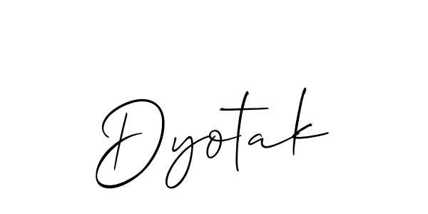 Use a signature maker to create a handwritten signature online. With this signature software, you can design (Allison_Script) your own signature for name Dyotak. Dyotak signature style 2 images and pictures png