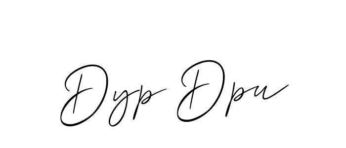 How to make Dyp Dpu name signature. Use Allison_Script style for creating short signs online. This is the latest handwritten sign. Dyp Dpu signature style 2 images and pictures png