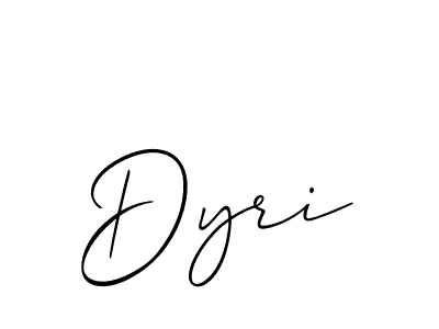 Use a signature maker to create a handwritten signature online. With this signature software, you can design (Allison_Script) your own signature for name Dyri. Dyri signature style 2 images and pictures png
