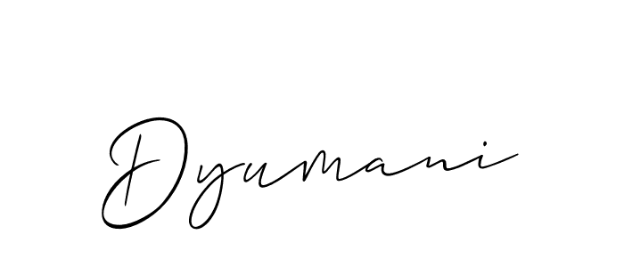Dyumani stylish signature style. Best Handwritten Sign (Allison_Script) for my name. Handwritten Signature Collection Ideas for my name Dyumani. Dyumani signature style 2 images and pictures png