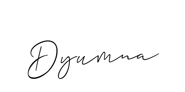 How to make Dyumna name signature. Use Allison_Script style for creating short signs online. This is the latest handwritten sign. Dyumna signature style 2 images and pictures png