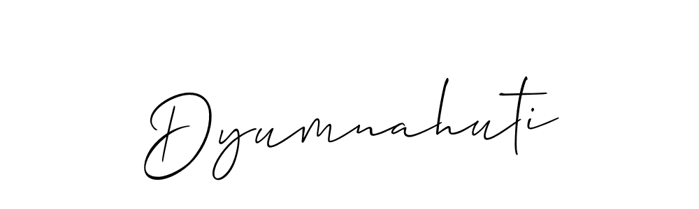 if you are searching for the best signature style for your name Dyumnahuti. so please give up your signature search. here we have designed multiple signature styles  using Allison_Script. Dyumnahuti signature style 2 images and pictures png