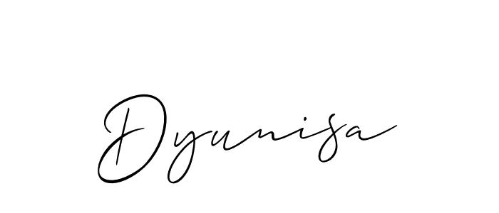 How to make Dyunisa signature? Allison_Script is a professional autograph style. Create handwritten signature for Dyunisa name. Dyunisa signature style 2 images and pictures png