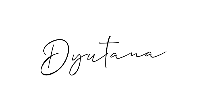 It looks lik you need a new signature style for name Dyutana. Design unique handwritten (Allison_Script) signature with our free signature maker in just a few clicks. Dyutana signature style 2 images and pictures png