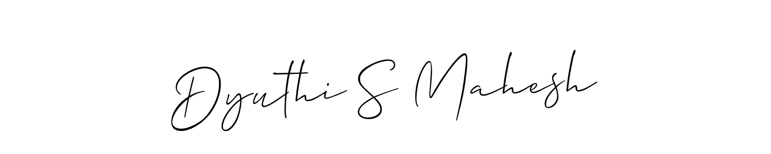 Dyuthi S Mahesh stylish signature style. Best Handwritten Sign (Allison_Script) for my name. Handwritten Signature Collection Ideas for my name Dyuthi S Mahesh. Dyuthi S Mahesh signature style 2 images and pictures png