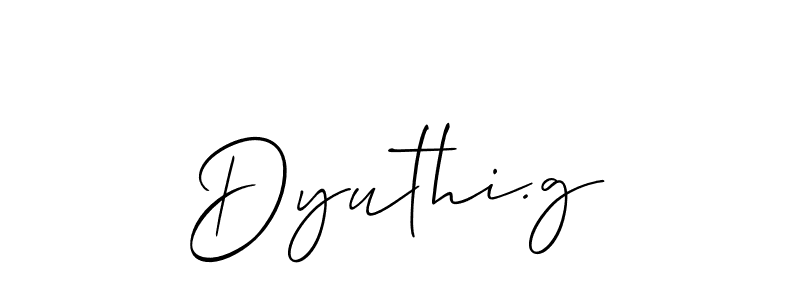 Also You can easily find your signature by using the search form. We will create Dyuthi.g name handwritten signature images for you free of cost using Allison_Script sign style. Dyuthi.g signature style 2 images and pictures png