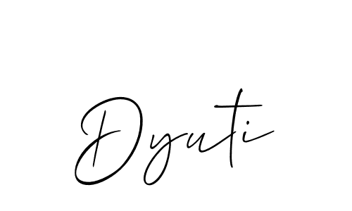 The best way (Allison_Script) to make a short signature is to pick only two or three words in your name. The name Dyuti include a total of six letters. For converting this name. Dyuti signature style 2 images and pictures png