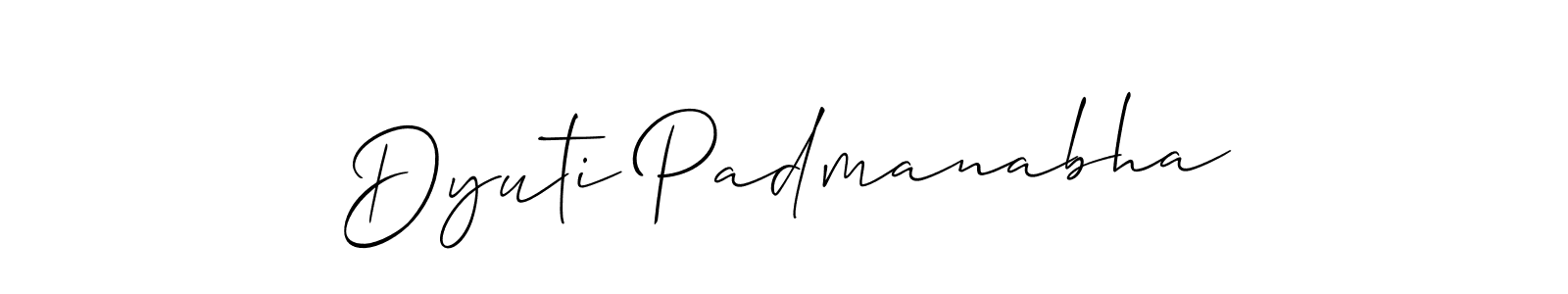 How to make Dyuti Padmanabha signature? Allison_Script is a professional autograph style. Create handwritten signature for Dyuti Padmanabha name. Dyuti Padmanabha signature style 2 images and pictures png