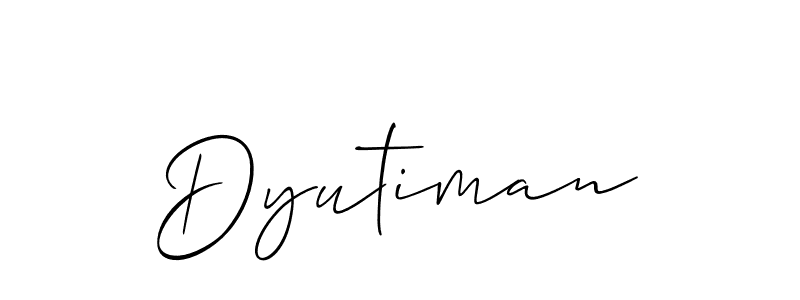 Dyutiman stylish signature style. Best Handwritten Sign (Allison_Script) for my name. Handwritten Signature Collection Ideas for my name Dyutiman. Dyutiman signature style 2 images and pictures png