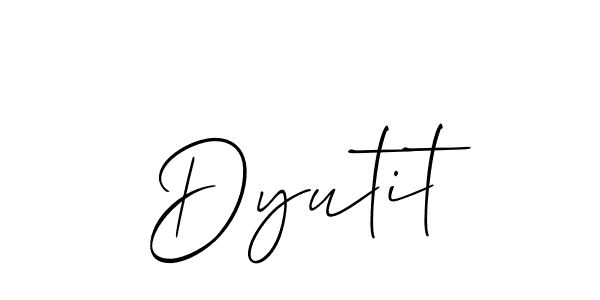 Make a beautiful signature design for name Dyutit. With this signature (Allison_Script) style, you can create a handwritten signature for free. Dyutit signature style 2 images and pictures png