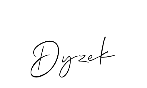 How to make Dyzek signature? Allison_Script is a professional autograph style. Create handwritten signature for Dyzek name. Dyzek signature style 2 images and pictures png