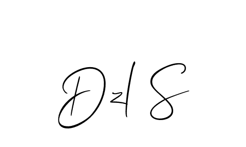 How to make Dzl S name signature. Use Allison_Script style for creating short signs online. This is the latest handwritten sign. Dzl S signature style 2 images and pictures png