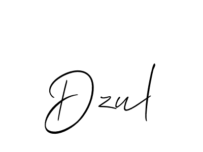 Use a signature maker to create a handwritten signature online. With this signature software, you can design (Allison_Script) your own signature for name Dzul. Dzul signature style 2 images and pictures png