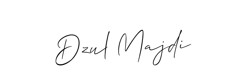 How to make Dzul Majdi name signature. Use Allison_Script style for creating short signs online. This is the latest handwritten sign. Dzul Majdi signature style 2 images and pictures png