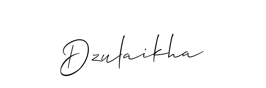 The best way (Allison_Script) to make a short signature is to pick only two or three words in your name. The name Dzulaikha include a total of six letters. For converting this name. Dzulaikha signature style 2 images and pictures png