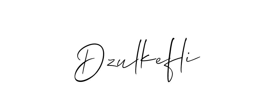 Make a beautiful signature design for name Dzulkefli. With this signature (Allison_Script) style, you can create a handwritten signature for free. Dzulkefli signature style 2 images and pictures png
