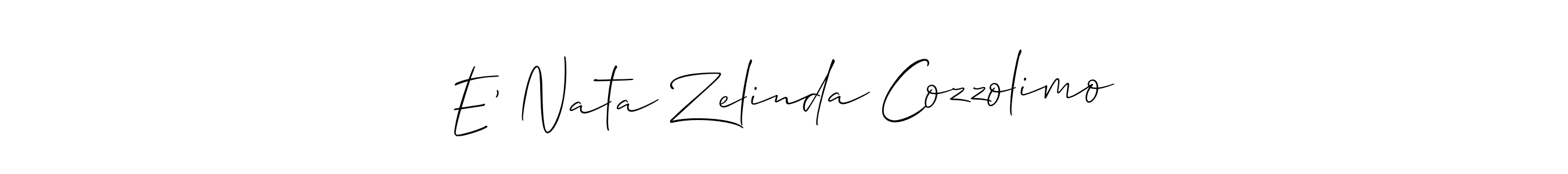 Create a beautiful signature design for name E’ Nata Zelinda Cozzolimo. With this signature (Allison_Script) fonts, you can make a handwritten signature for free. E’ Nata Zelinda Cozzolimo signature style 2 images and pictures png