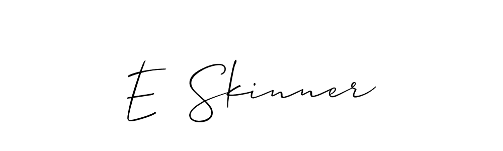 The best way (Allison_Script) to make a short signature is to pick only two or three words in your name. The name E  Skinner include a total of six letters. For converting this name. E  Skinner signature style 2 images and pictures png