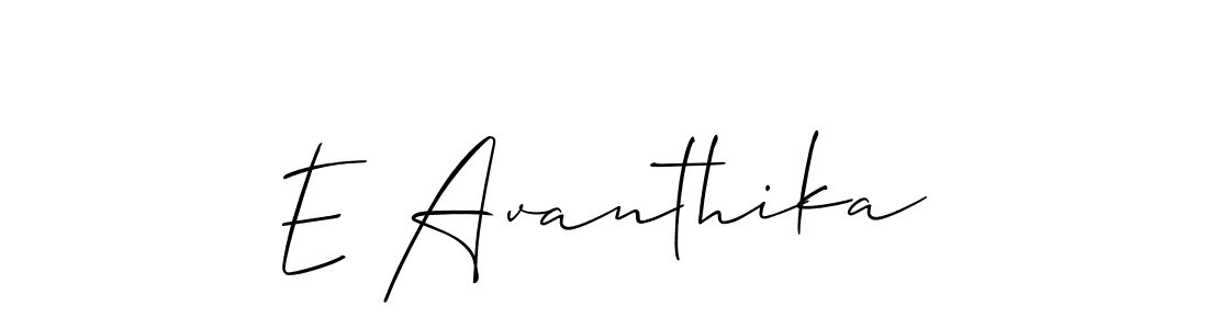 You should practise on your own different ways (Allison_Script) to write your name (E Avanthika) in signature. don't let someone else do it for you. E Avanthika signature style 2 images and pictures png