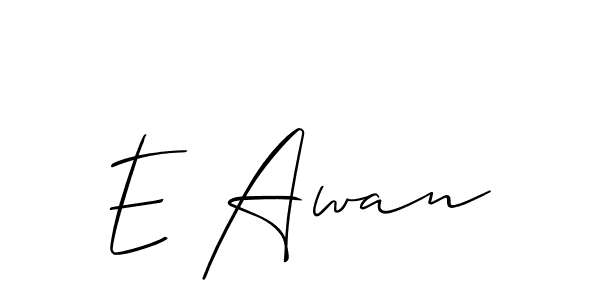 Also You can easily find your signature by using the search form. We will create E Awan name handwritten signature images for you free of cost using Allison_Script sign style. E Awan signature style 2 images and pictures png