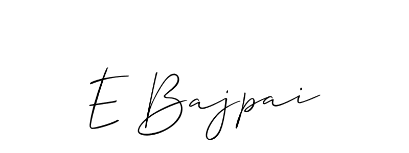 How to make E Bajpai name signature. Use Allison_Script style for creating short signs online. This is the latest handwritten sign. E Bajpai signature style 2 images and pictures png