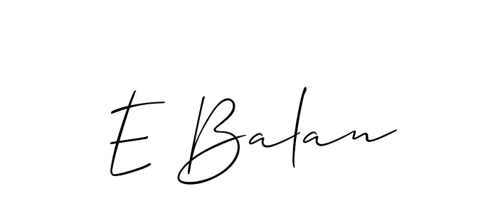 How to make E Balan signature? Allison_Script is a professional autograph style. Create handwritten signature for E Balan name. E Balan signature style 2 images and pictures png