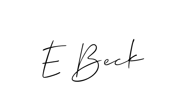 Create a beautiful signature design for name E Beck. With this signature (Allison_Script) fonts, you can make a handwritten signature for free. E Beck signature style 2 images and pictures png