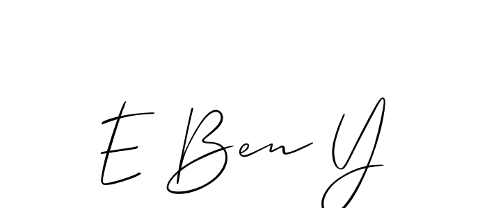 The best way (Allison_Script) to make a short signature is to pick only two or three words in your name. The name E Ben Y include a total of six letters. For converting this name. E Ben Y signature style 2 images and pictures png