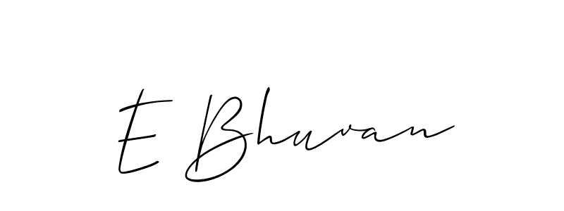 How to make E Bhuvan name signature. Use Allison_Script style for creating short signs online. This is the latest handwritten sign. E Bhuvan signature style 2 images and pictures png